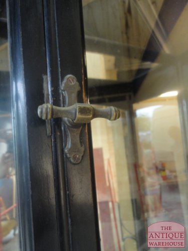 Antike schlichte, dunkle Mahagoni-Vitrine aus der Zeit um 1880 2