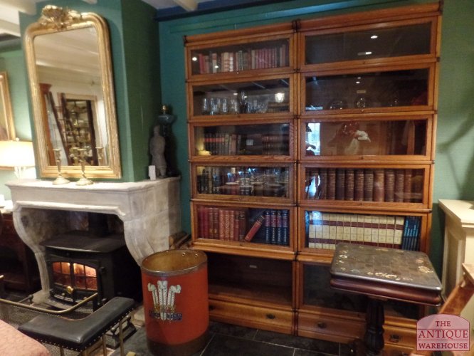 antieke tweevoudige stapelbare eiken Globe Wernicke boekenkast