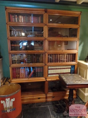 Antieke tweevoudige stapelbare eiken Globe Wernicke boekenkast 2