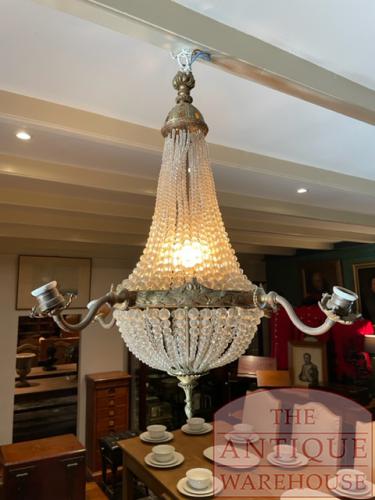 Antieke zakkroonluchter circa 1900