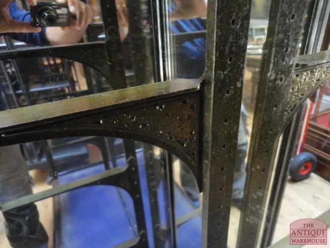 antieke zwart gepolitoerde mahonie vitrine 2