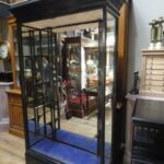antieke zwart gepolitoerde mahonie vitrine 3