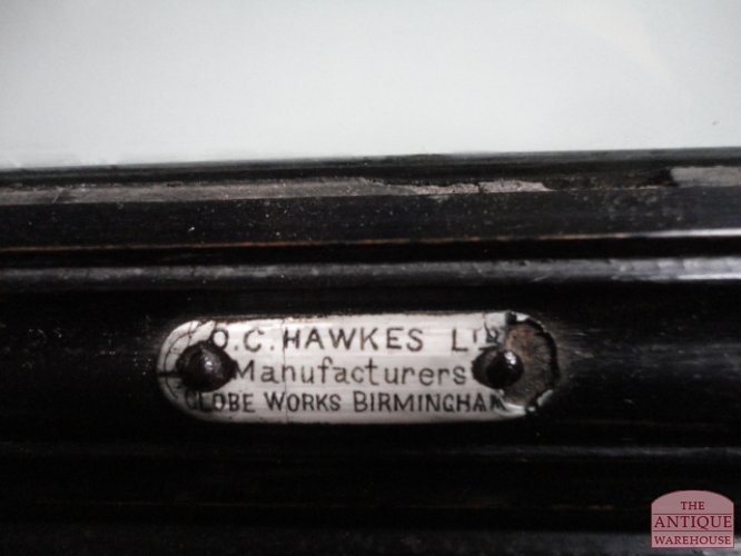 Antieke zwart gepolitourde kleine vitrine 4