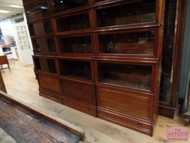 Antieke Engelse mahonie Globe Wernicke boekenkast 2