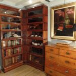 Antieke mahonie hoek Globe Wernicke bibliotheekkast 1