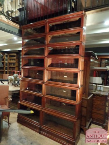 antique elastic, sectional mahogany Globe Wernicke corner bookcase  SOLD