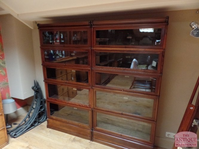 Antieke mahonie Globe Wernicke boekenkasten 2