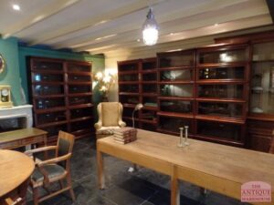 antique mahogany Globe Wernicke bookcases, antieke 6 voudige mahonie stapelbare originele Globe Wernicke boekenkast