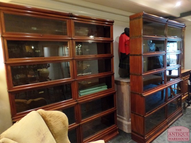 Antieke zesvoudige mahonie stapelbare originele Globe Wernicke boekenkast 3