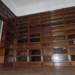 Antieke eiken hoek Globe Wernicke boekenkasten 1