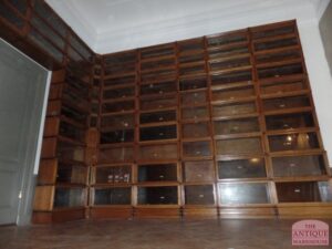 antique oak corner Globe Wernicke bookcases, Globe Wernicke library