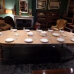 Antieke eiken uitschuifbare eettafel 1