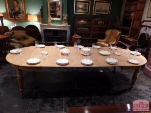 antique oak pull out dining table, SOLD