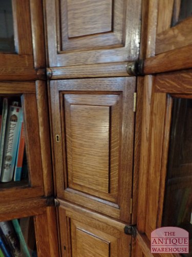 Antieke eiken stapelbare hoek Globe Wernicke boekenkast in originele staat 2