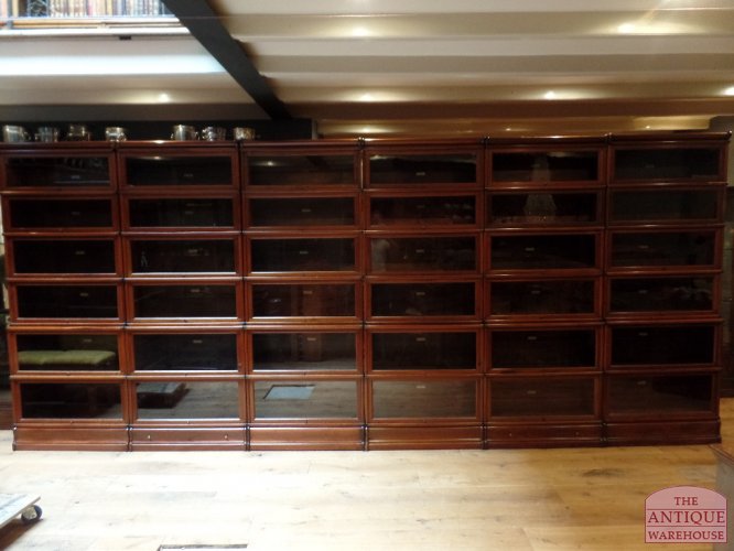 Antieke originele mahonie Globe Wernicke bibliotheekkast 3