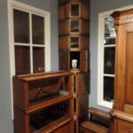 Antieke stapelbare eiken hoek Globe Wernicke bibliotheekkast 1