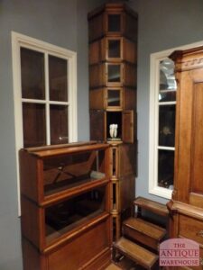 antique sectional oak library corner Globe Wernicke bookcase