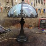antieke Tiffany type panel lamp 1