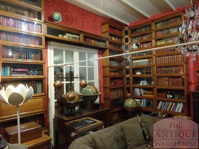 Bibliotheek stapelbare boekenkast, engelse antieke globe wernicke