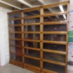 Drievoudige originele antieke eiken boekenkast van het Globe Wernicke systeem 1