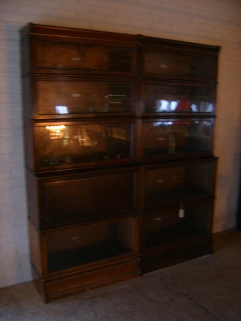 dubbele stapel mahonie Globe Wernicke, double stack of original mahogany sectional bookcases