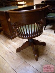 eiken antieke bureaustoel circa 1900, VERKOCHT