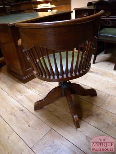 eiken antieke bureaustoel circa 1900, VERKOCHT