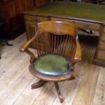 Eiken antieke bureaustoel circa 1900 3