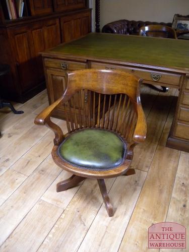 Eiken antieke bureaustoel circa 1900 3