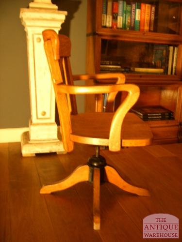 eiken antieke bureaustoel, VERKOCHT