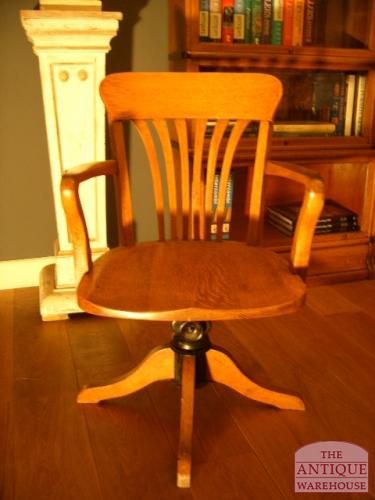 Eiken antieke bureaustoel 3