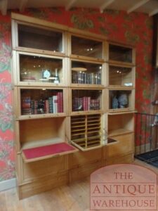 Franse antieke stapelbare boekenkast van eikenhout