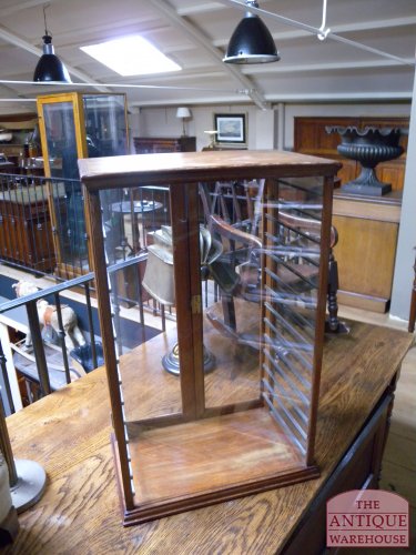 kleine antieke mahonie vitrine, VERKOCHT