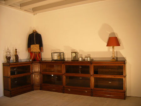 Lage opstelling eiken Globe Wernicke, antik Eiche Globe Wernicke Bücherschrank