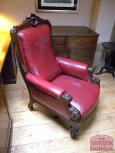 library chair circa 1830, VERKOCHT