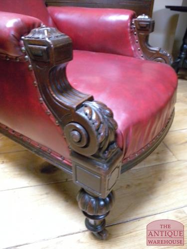 antieke mahonie bibliotheekstoel 2