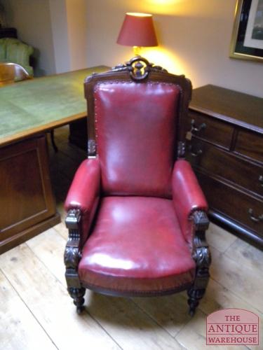 antieke mahonie bibliotheekstoel 3