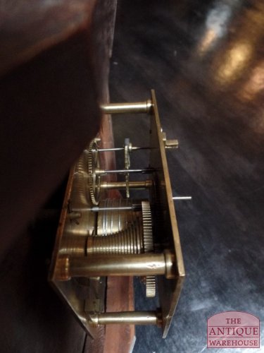 antieke mahonie Engelse pubklok met snek uurwerk 2