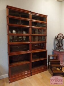original Globe Wernicke bookcases, antieke originele mahonie Globe Wernicke boekenkast