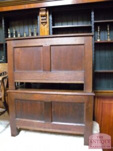 paar antieke eiken kisten, 1 verkocht