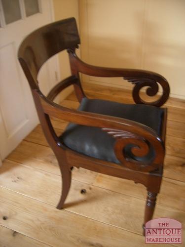 paar antieke mahonie bureaustoelen, VERKOCHT