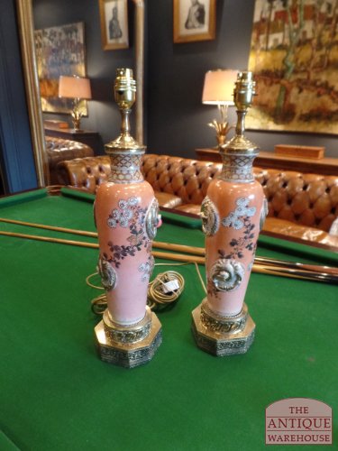 Paar antieke vaas lampen