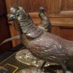 paar antieke vergulde bronzen fazanten 3