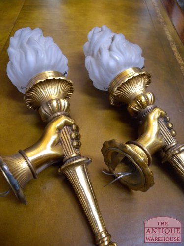 Paar antieke wand lampen 3