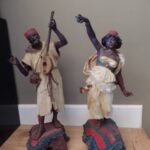 paar muziek spelende antieke Arabische beelden 1