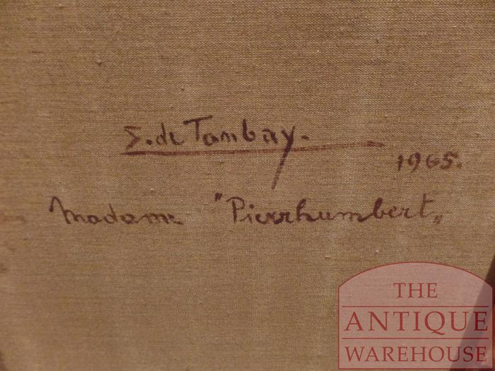 Schilderij van dame in paarse jurk 2