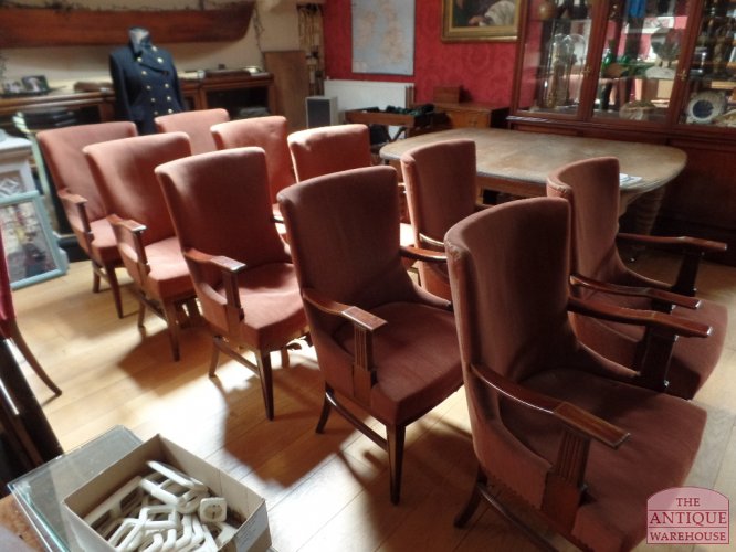 Set van 10 antieke stoelen, vergaderstoel, eetkamerstoel