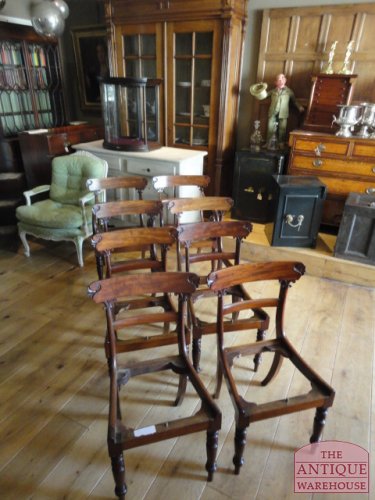 set van acht antieke regency eetkamer stoelen, VERKOCHT
