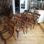 set van acht antieke regency eetkamer stoelen 2