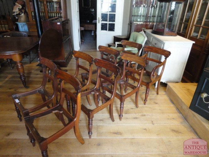set van acht antieke regency eetkamer stoelen 2